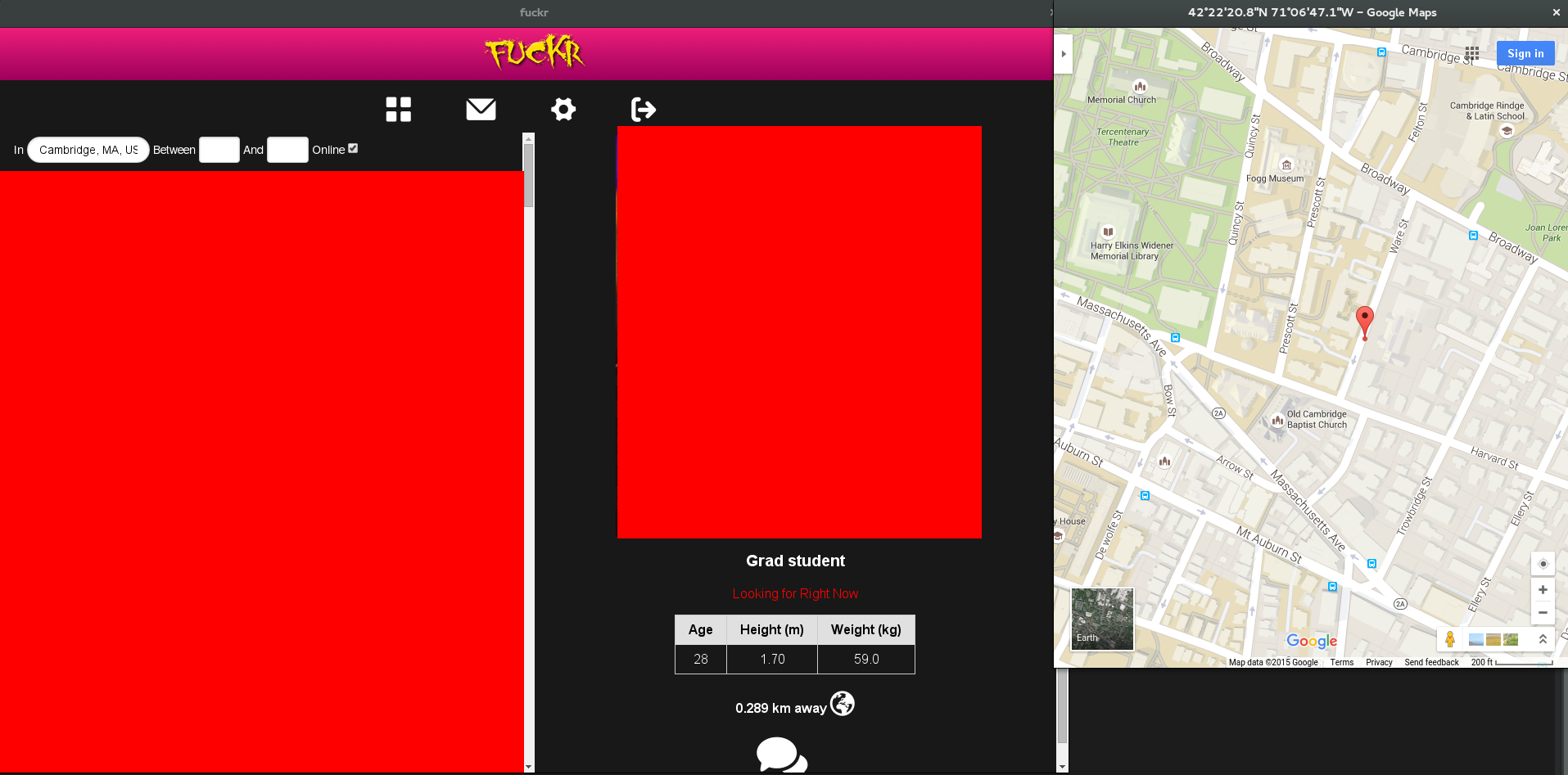 Screenshot of Grindr Location App